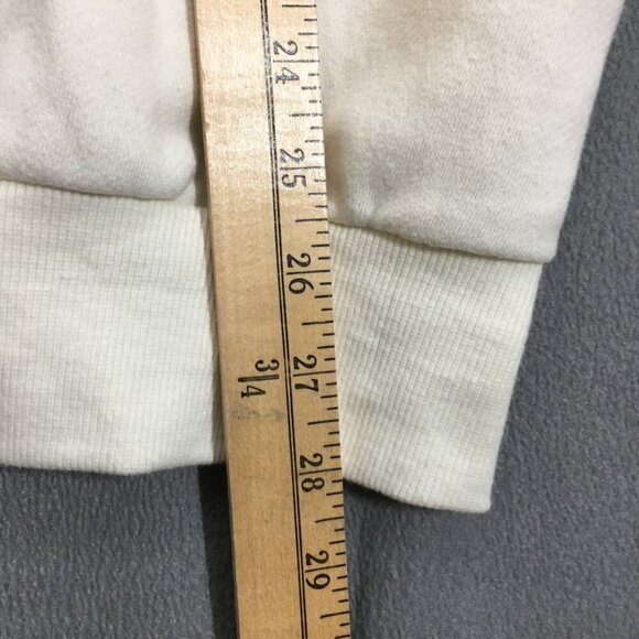 LAB STUDIO Womens Hoodie Size Large Kangaroo Pocket Ivory Fleece Lining - Picture 13 of 15